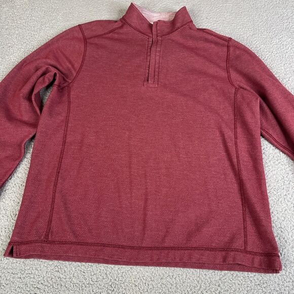 Tommy Bahama Reversible Sweater Mens Large Blue Pullover 1/4 Zip Sweatshirt - Picture 1 of 12